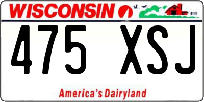 WI license plate 475XSJ