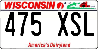 WI license plate 475XSL