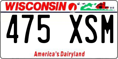 WI license plate 475XSM