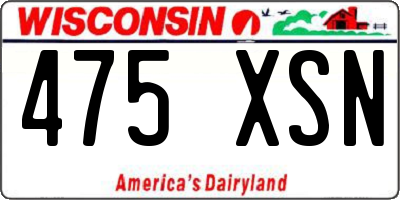 WI license plate 475XSN