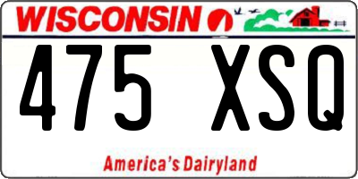 WI license plate 475XSQ