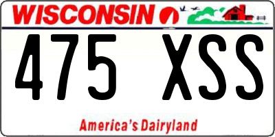 WI license plate 475XSS