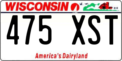WI license plate 475XST