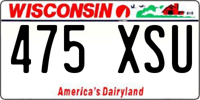 WI license plate 475XSU