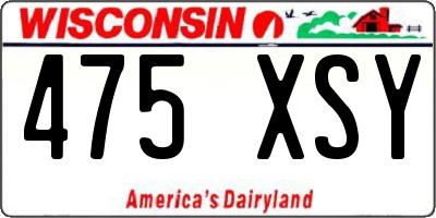 WI license plate 475XSY