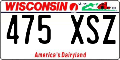 WI license plate 475XSZ
