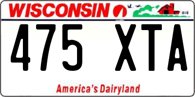 WI license plate 475XTA