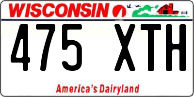 WI license plate 475XTH
