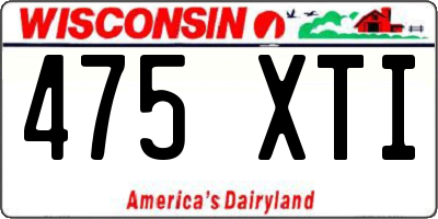 WI license plate 475XTI