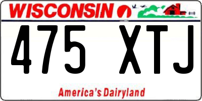 WI license plate 475XTJ