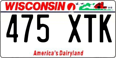 WI license plate 475XTK