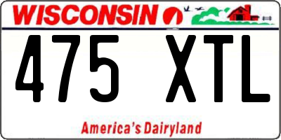 WI license plate 475XTL