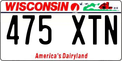 WI license plate 475XTN