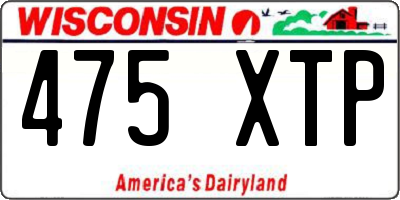 WI license plate 475XTP