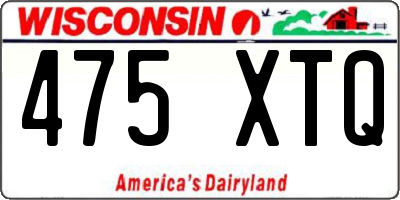 WI license plate 475XTQ