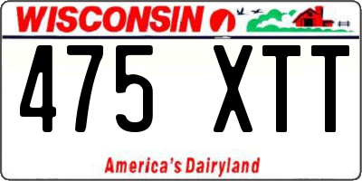 WI license plate 475XTT