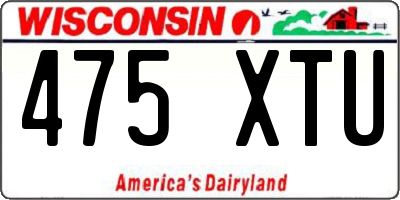 WI license plate 475XTU