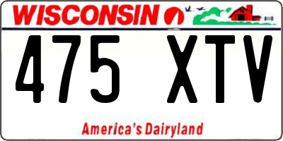 WI license plate 475XTV