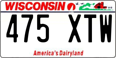 WI license plate 475XTW