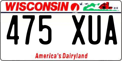 WI license plate 475XUA