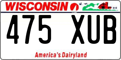 WI license plate 475XUB
