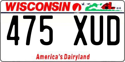 WI license plate 475XUD