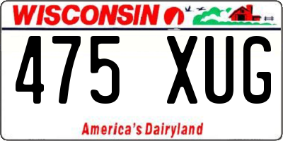 WI license plate 475XUG