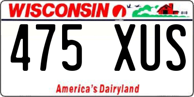 WI license plate 475XUS