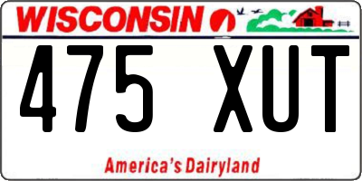 WI license plate 475XUT