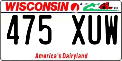 WI license plate 475XUW