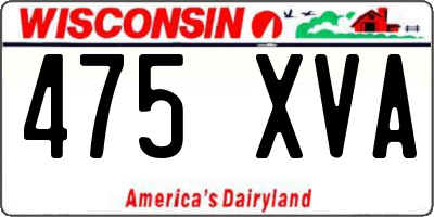 WI license plate 475XVA