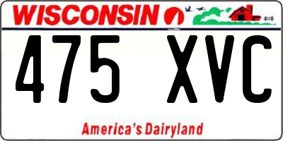 WI license plate 475XVC