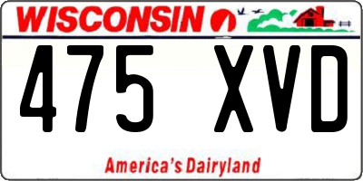WI license plate 475XVD
