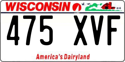 WI license plate 475XVF