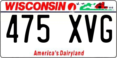 WI license plate 475XVG