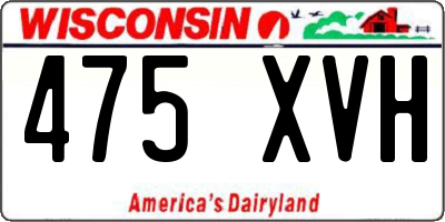 WI license plate 475XVH