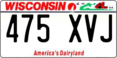 WI license plate 475XVJ