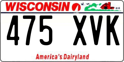 WI license plate 475XVK