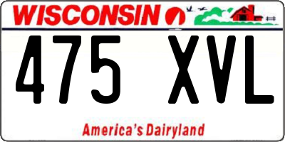 WI license plate 475XVL