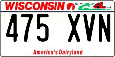 WI license plate 475XVN