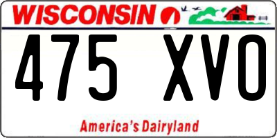 WI license plate 475XVO