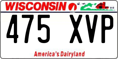 WI license plate 475XVP