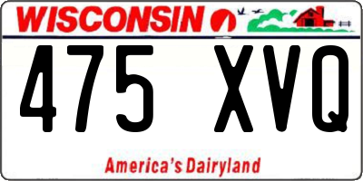 WI license plate 475XVQ