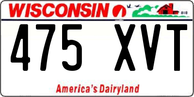 WI license plate 475XVT