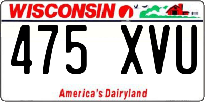 WI license plate 475XVU