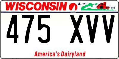 WI license plate 475XVV