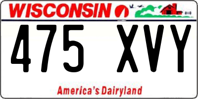 WI license plate 475XVY
