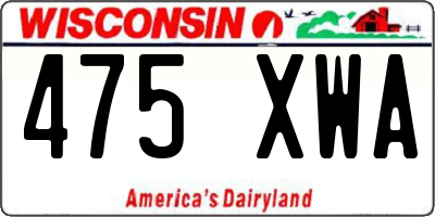 WI license plate 475XWA
