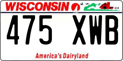 WI license plate 475XWB