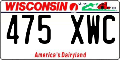 WI license plate 475XWC